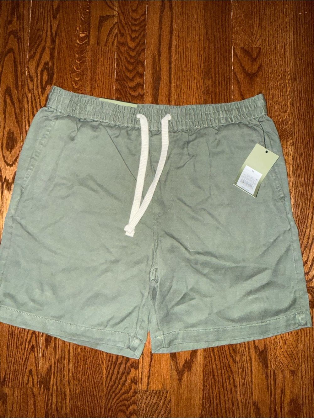 Goodfellow & Co Sage Green Athletic Shorts with White Drawstring